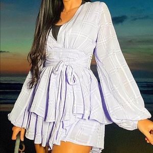 Purple romper tie waist